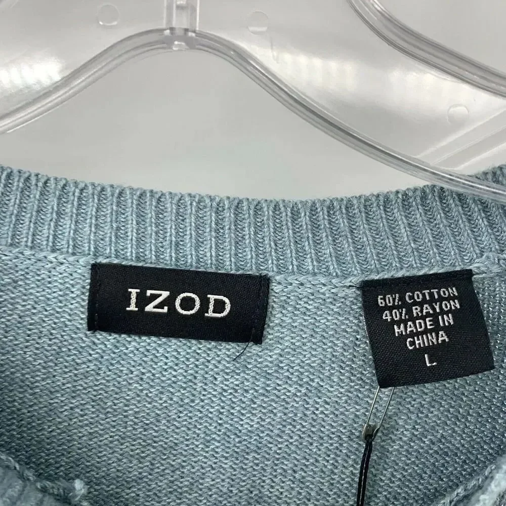 IZOD Golf Mens Sweater Blue Argyle Large New